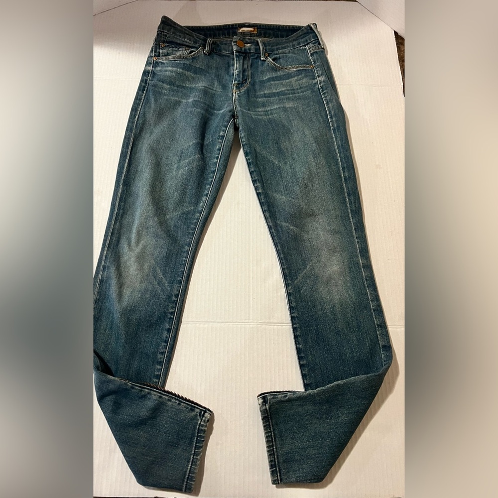 MOTHER Jeans The Looker Ankle Zip Snake Eyes Wash Blue Slim Skinny Jeans sz 25